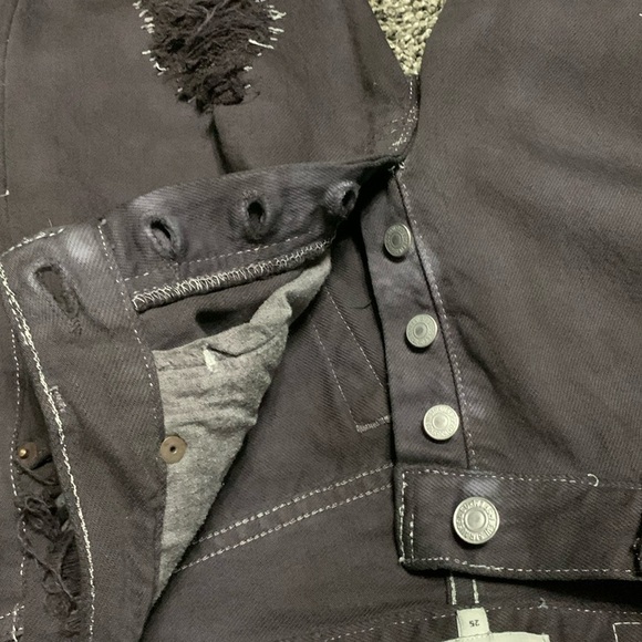 RE/DONE Levi’s Custom Dyed Distressed Jeans 25 - Picture 8 of 14